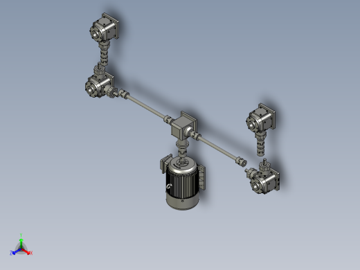 DFL050B-S2-ST500-2200X650(中心距-T7+380V15KW-B3电机正等轴测缩略图