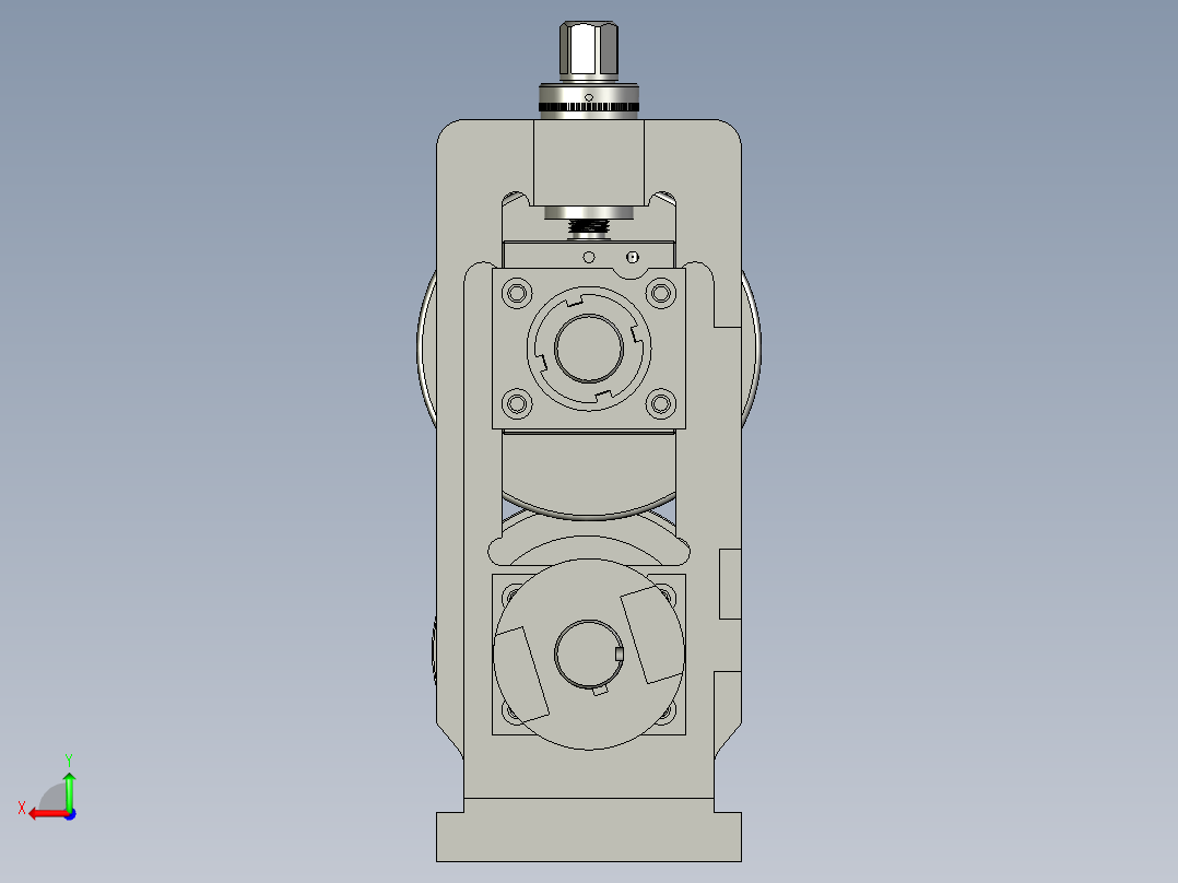 装配体压滚机头后视图