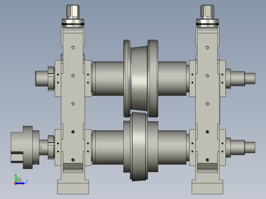 装配体压滚机头左视图