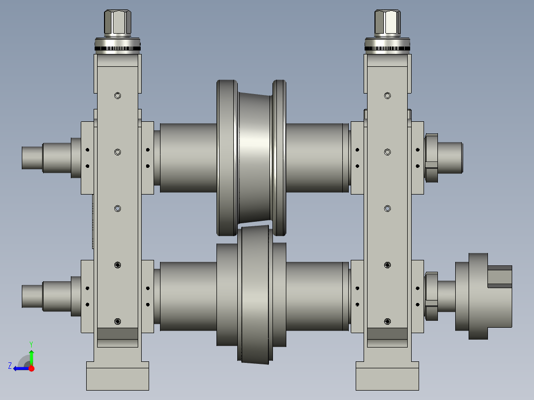 装配体压滚机头右视图