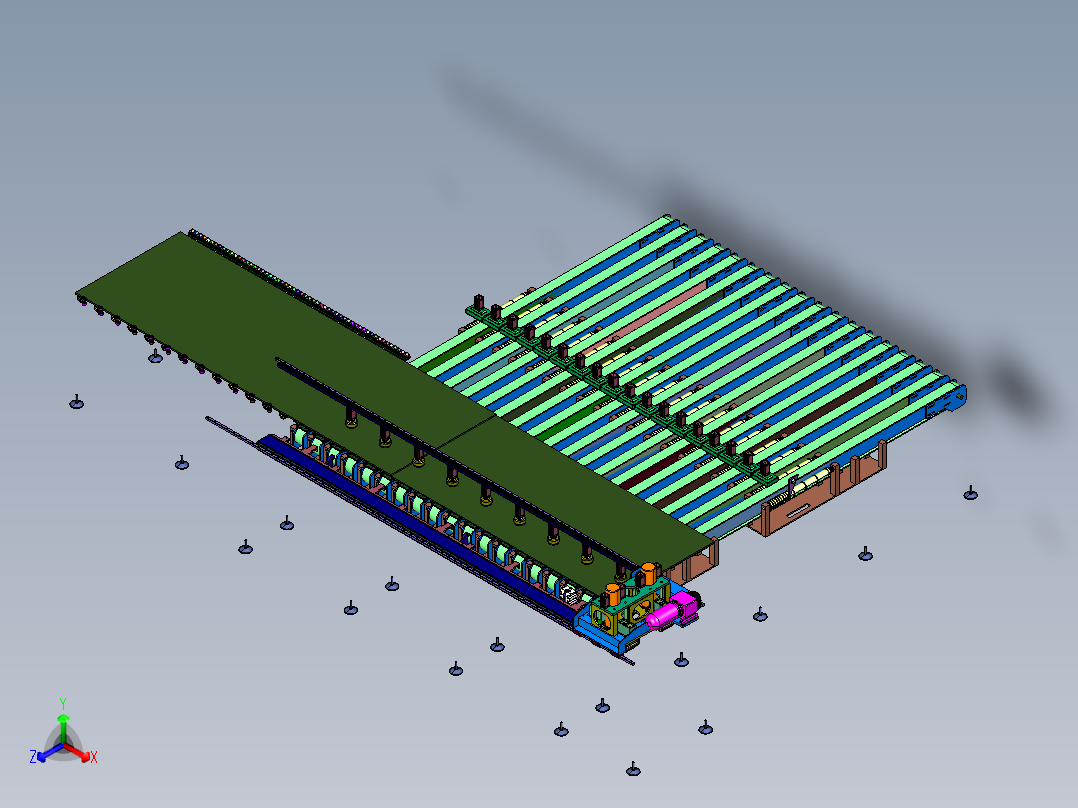 石材台面板全自动磨边流水线主视图