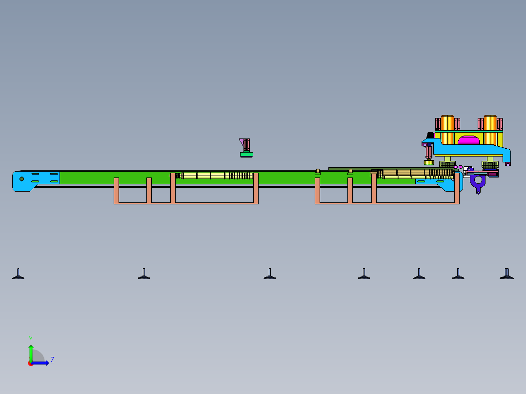 石材台面板全自动磨边流水线左视图
