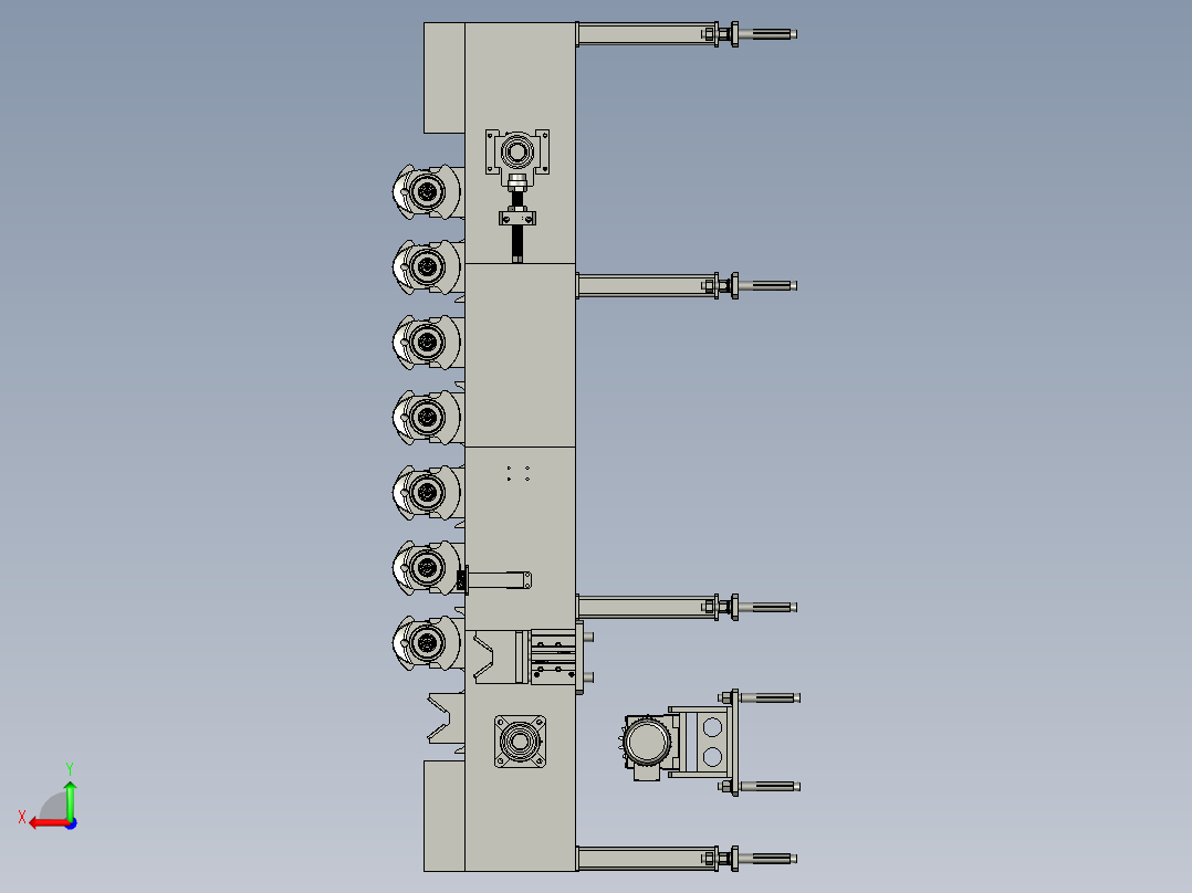曲轴无心磨生产线传送装置后视图