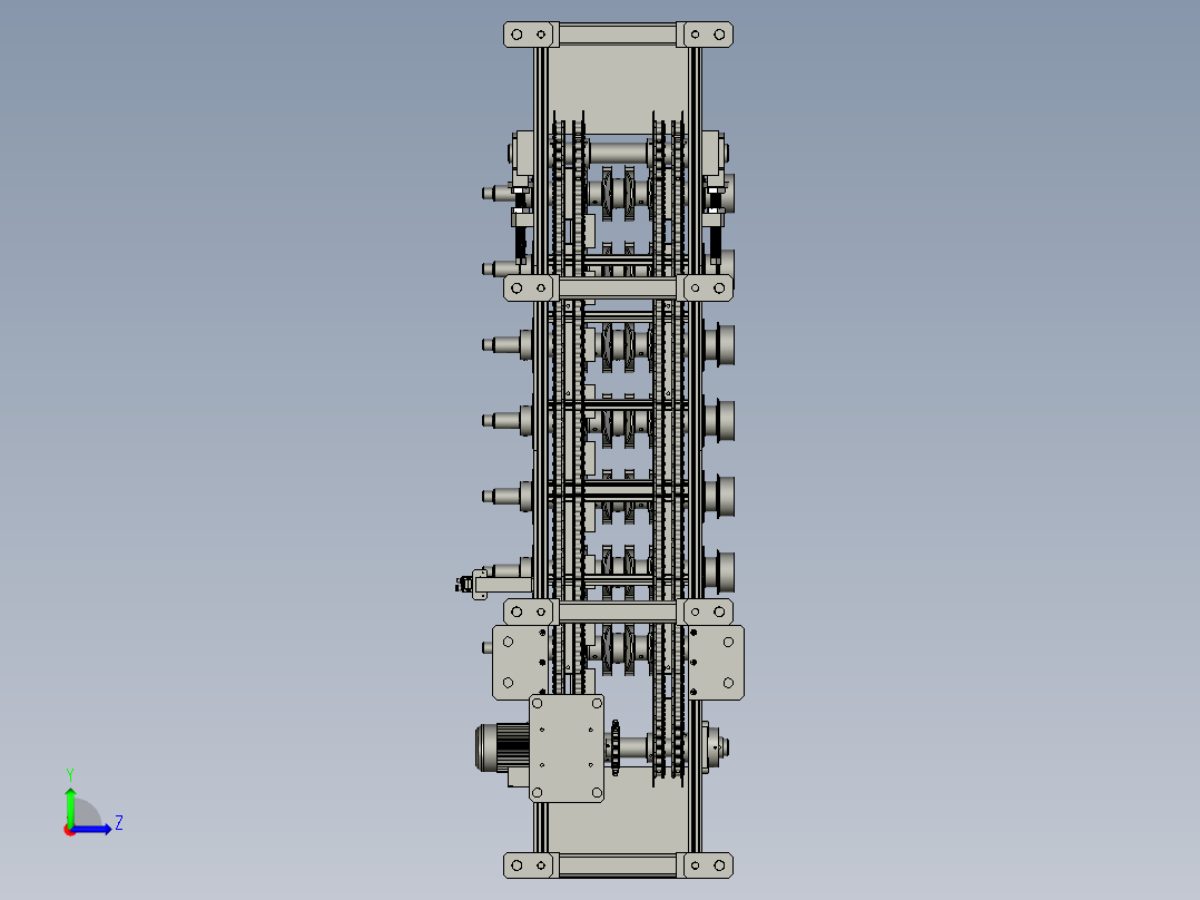 曲轴无心磨生产线传送装置左视图