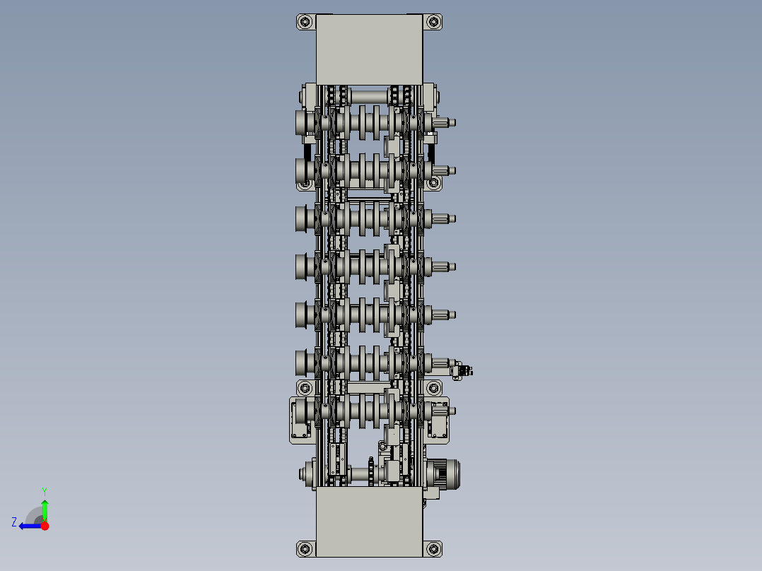 曲轴无心磨生产线传送装置右视图