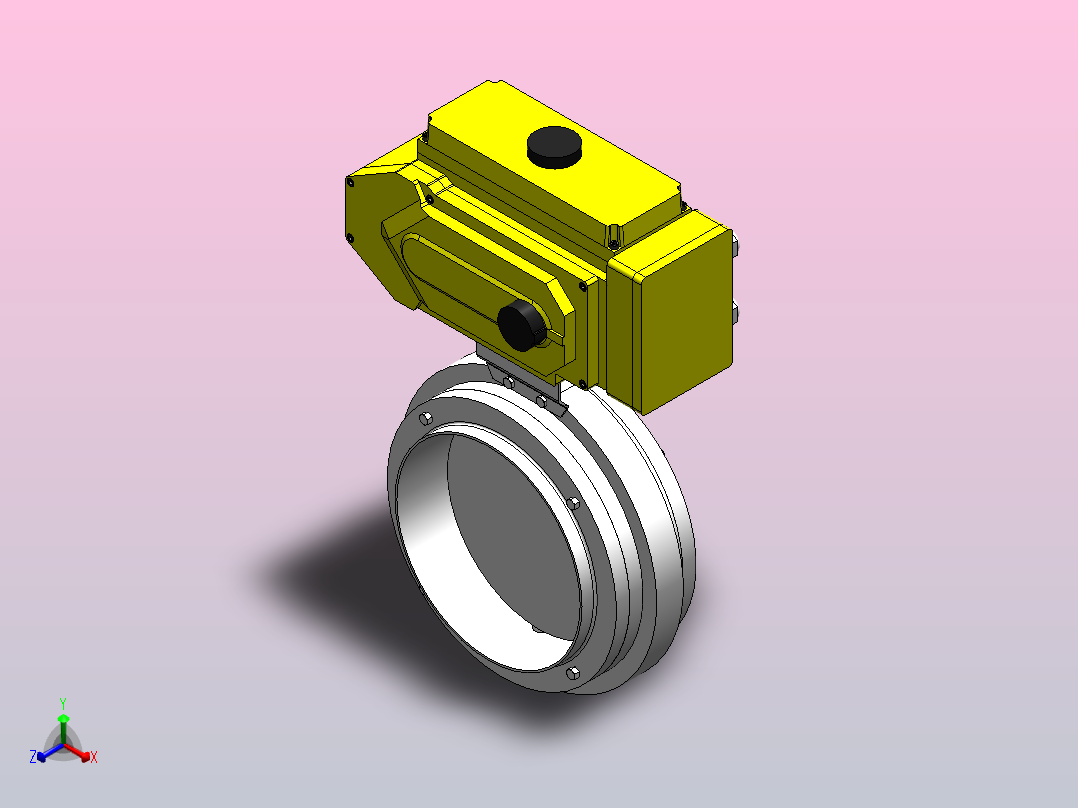 DDDX-03对夹式电动蝶阀[DDDX-03]DN200正等轴测图