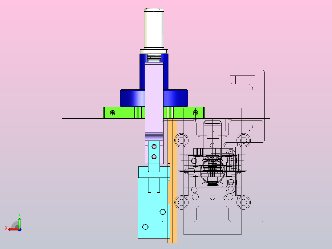 产品夹紧机构后视图