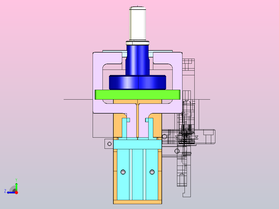 产品夹紧机构右视图