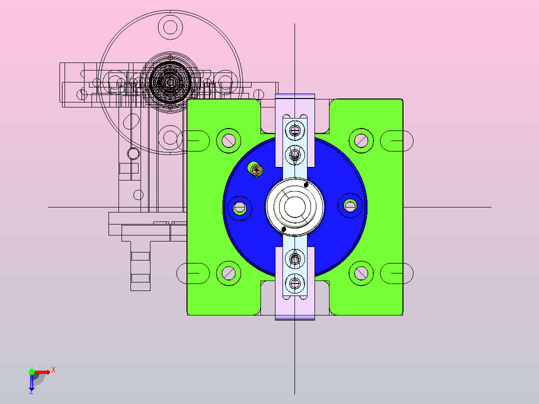 产品夹紧机构俯视图