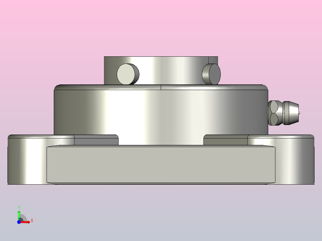 FU204-PBT-C1塑料方形轴承座前视图
