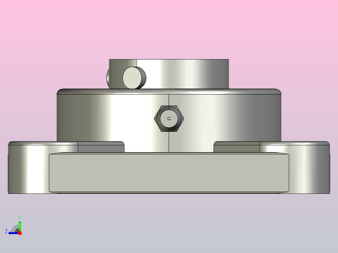 FU204-PBT-C1塑料方形轴承座右视图