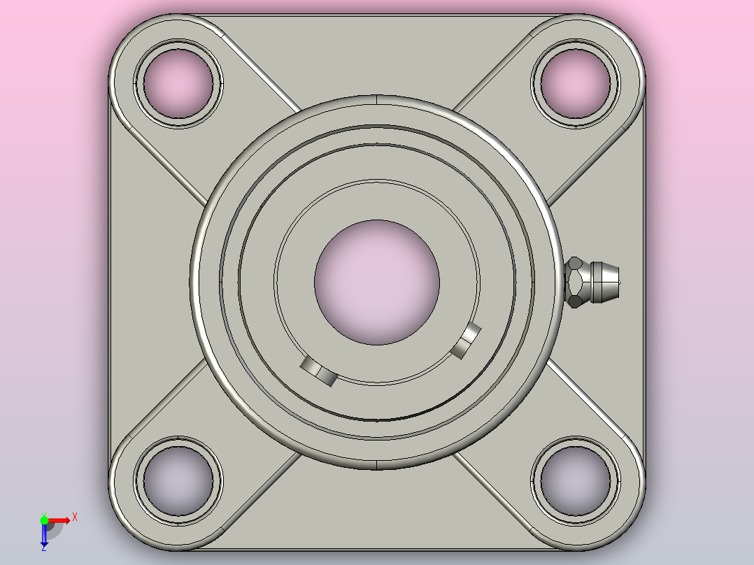 FU204-PBT-C1塑料方形轴承座俯视图