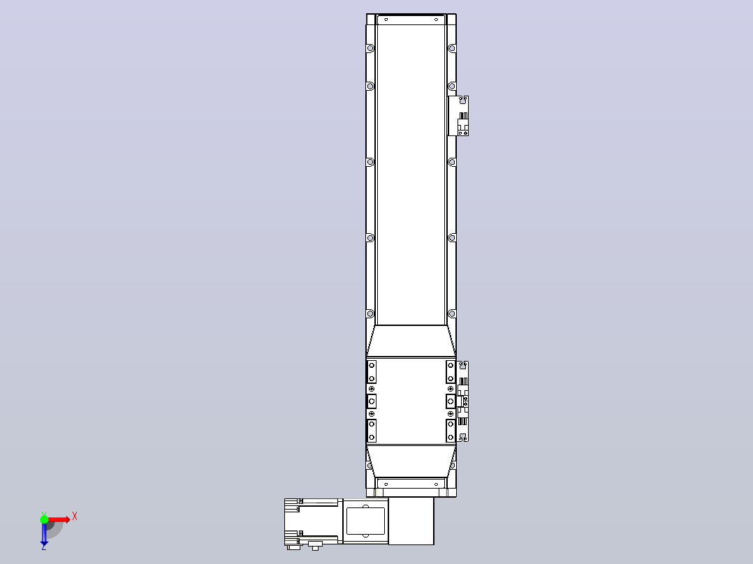 机器人皮带驱动直线轴TPA-GCB-120-P70-L350-DR-M20-N3俯视图