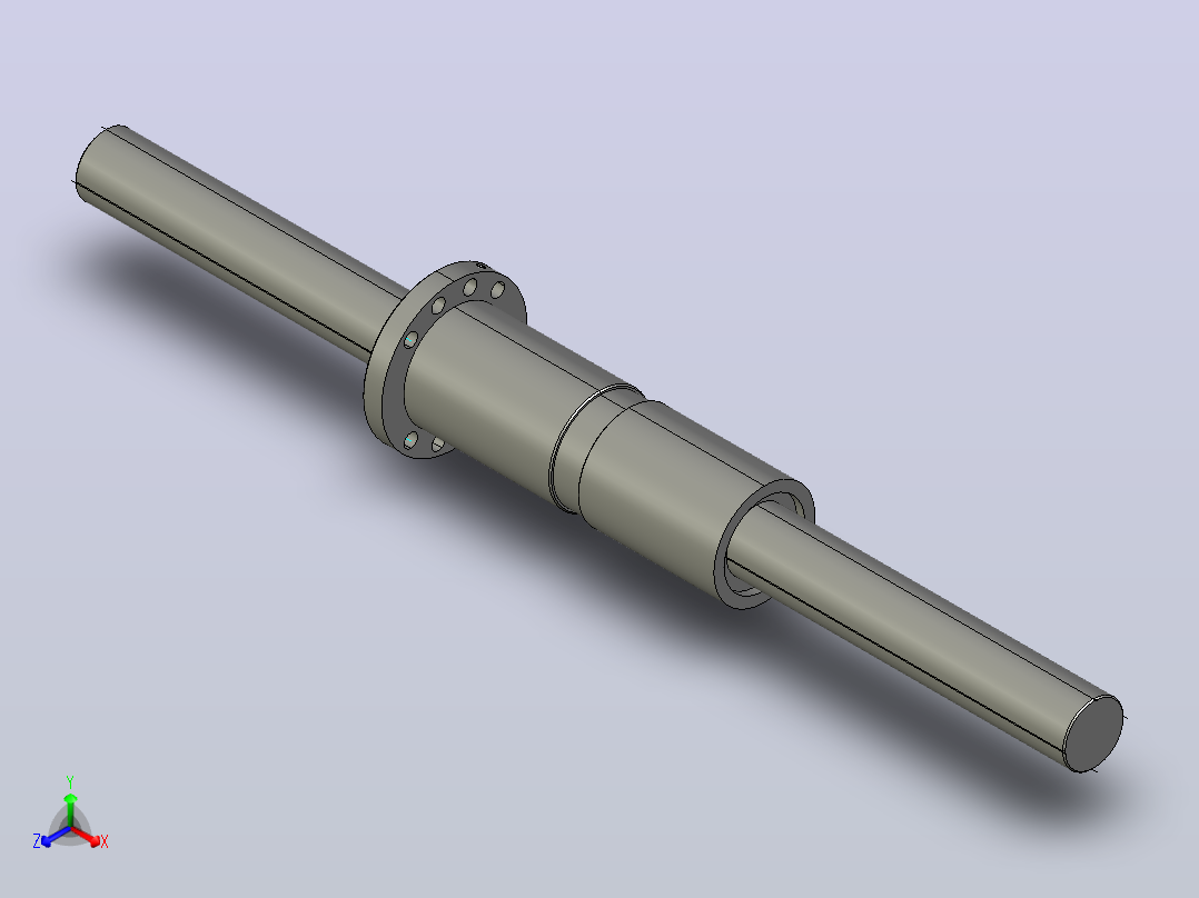 DKFZD5020-5滚珠丝杆3D模型主视图