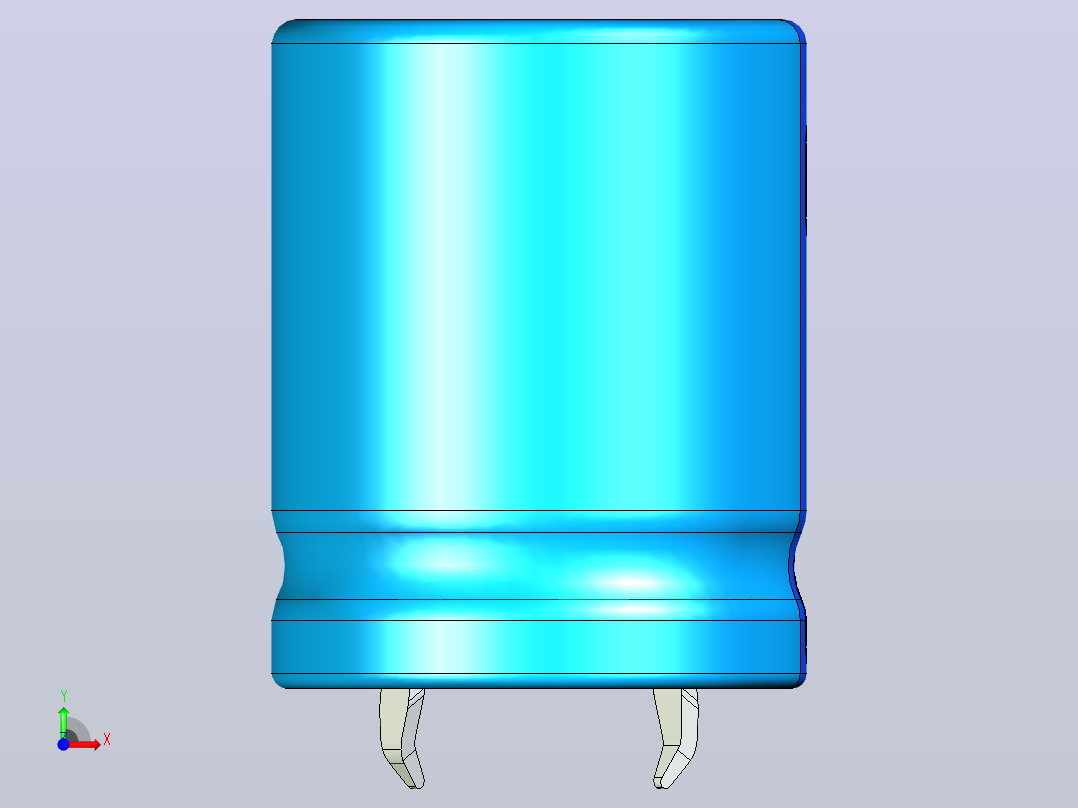 20 x 25蓝色BLUE1底片电解电容器前视图