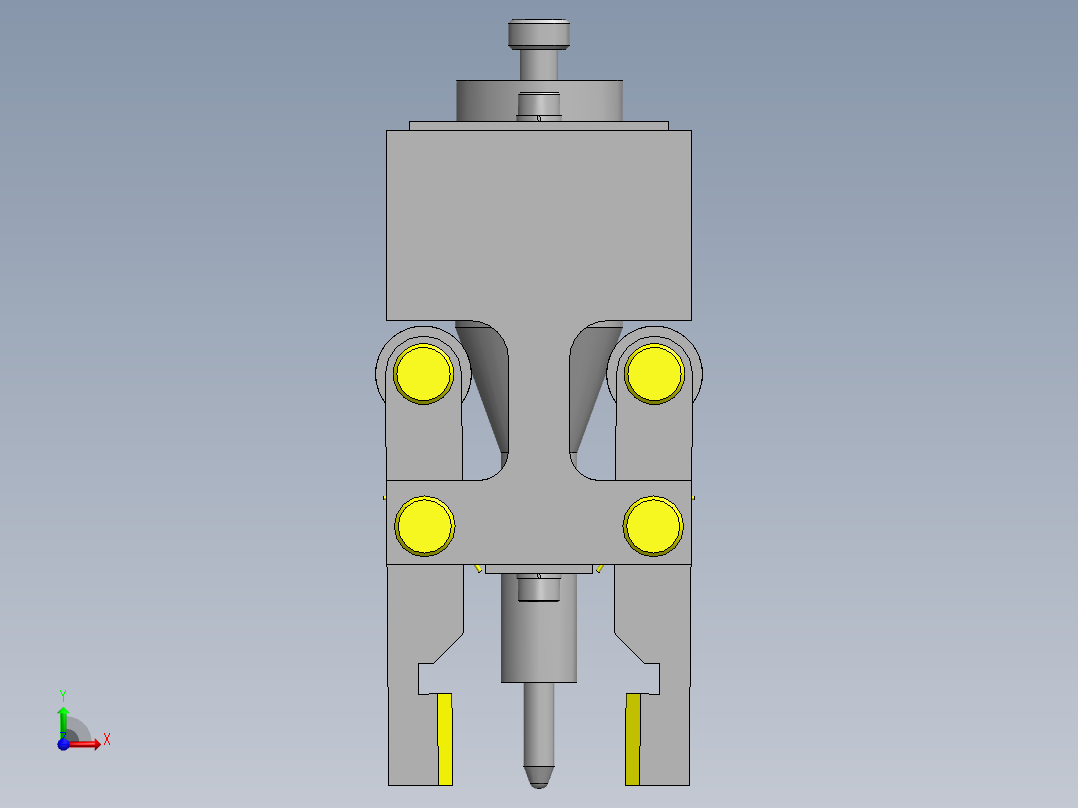 在定心的同时进行夹紧前视图