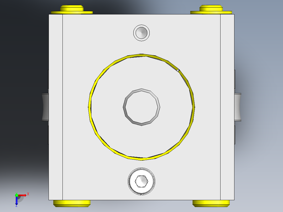 在定心的同时进行夹紧俯视图