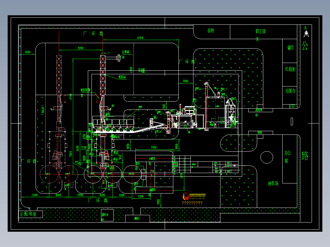2×50万吨水泥粉磨站平面布置总图