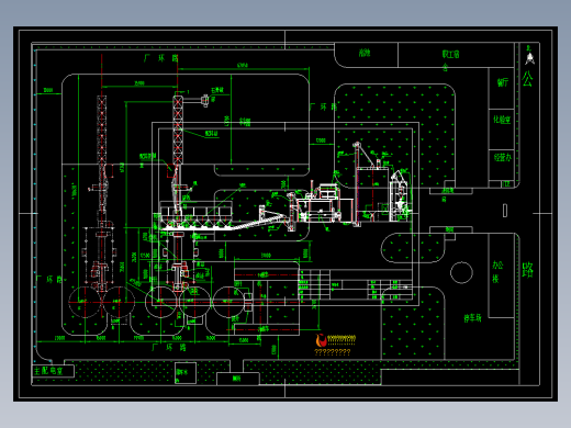 2×50万吨水泥粉磨站平面布置总图