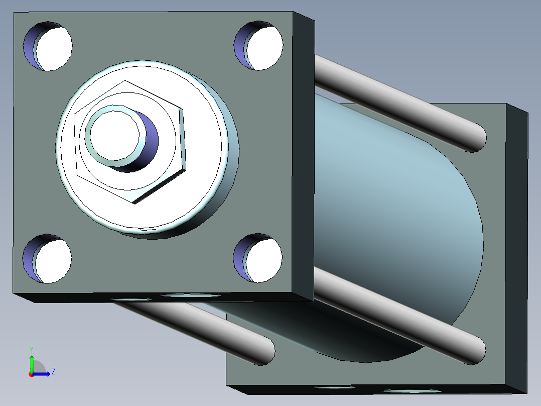 中望3D演示文件-汽缸左视图