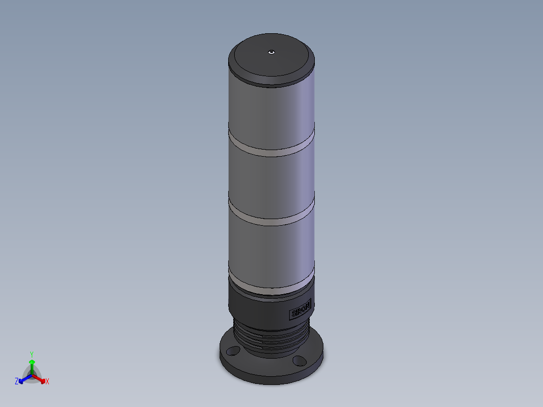 胜蓝_三色信号灯_D012-B正等轴测图