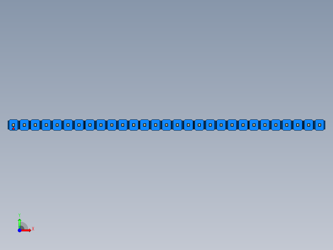 彩色公头100mil（2.54mm）系列-DS1021_blue_1x29p_100mil_Type5_rev1.0前视图