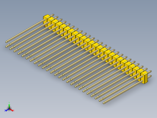 彩色公头100mil（2.54mm）系列-DS1021_yellow_2x25p_100mil_Type43_rev1.0