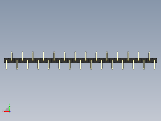 彩色公排针 100mil 2.54mm 系列-DS1022_black_29p_100mil_Type_SMT_R2_rev1.0后视缩略图