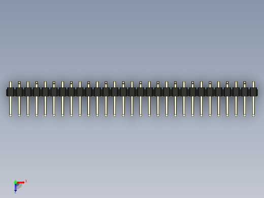 彩色公排针 100mil 2.54mm 系列-DS1022_black_29p_100mil_Type_SMT_R2_rev1.0俯视缩略图