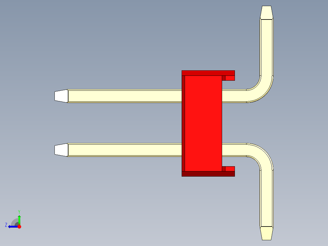 彩色公排针 100mil 2.54mm 系列-DS1022_red_12p_100mil_TypeSMT_rev1.0右视图