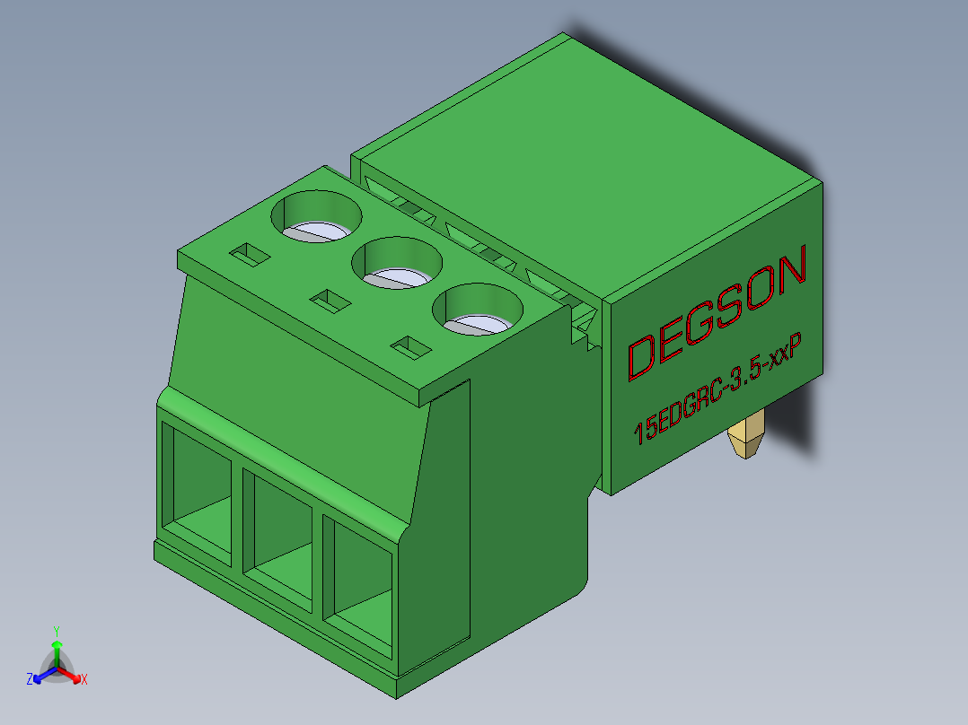 15EDG-3.5-3P(H-Vwt)正等轴测图