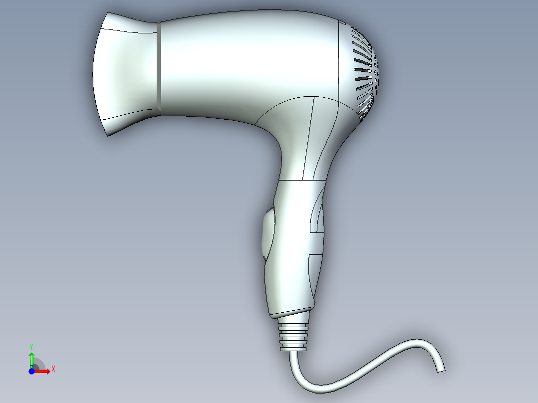 吹风机模型前视图