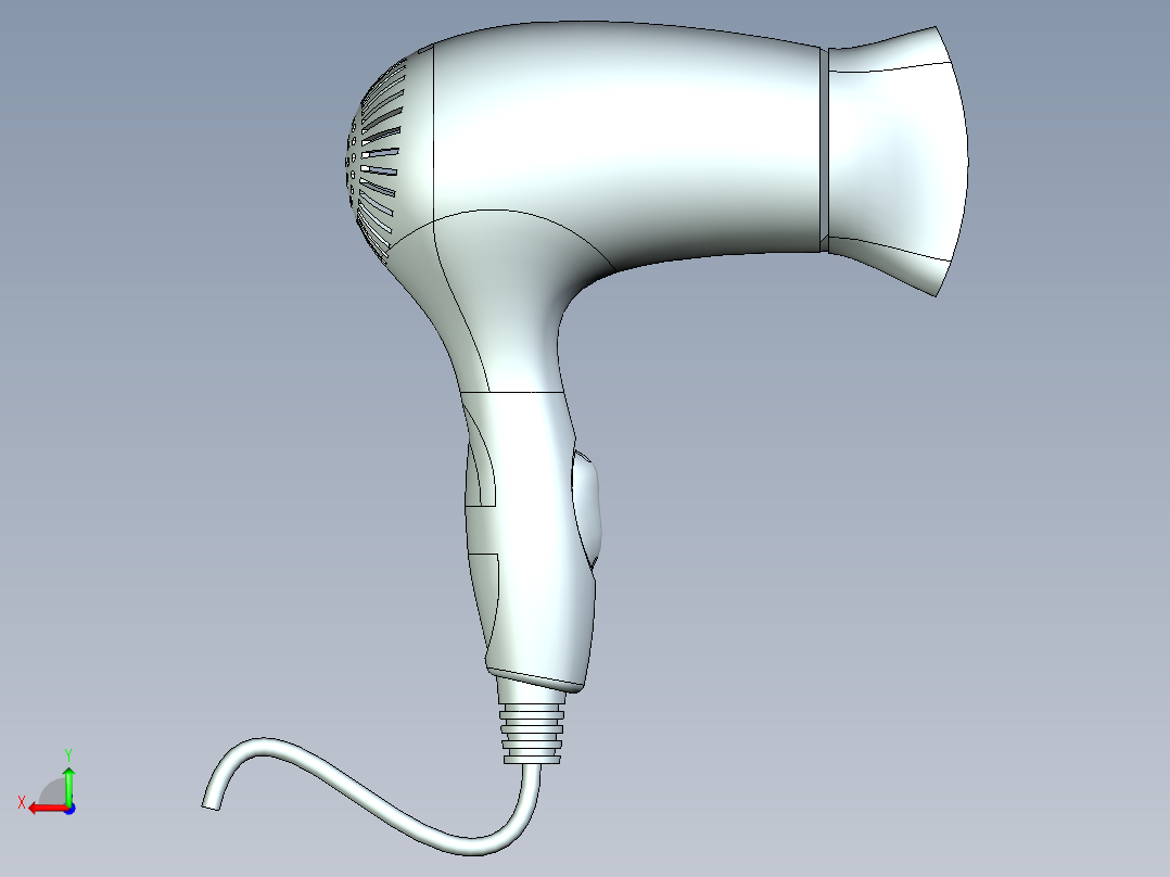 吹风机模型后视图