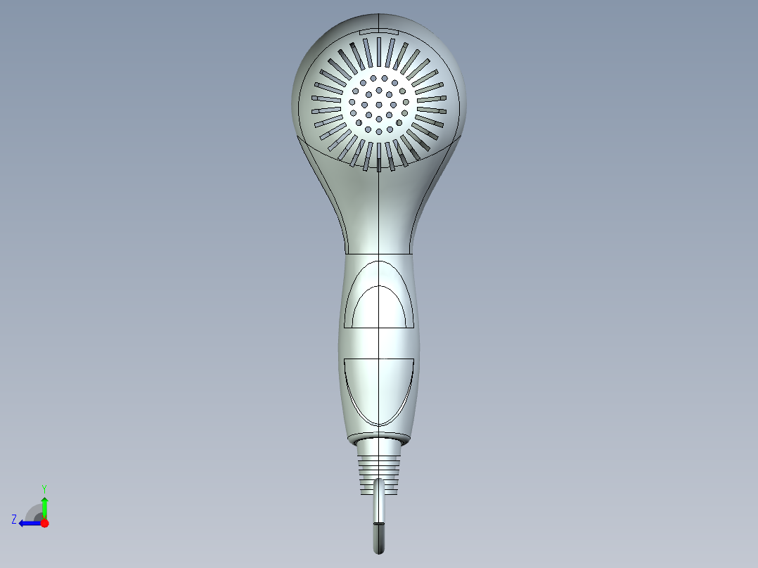 吹风机模型右视图