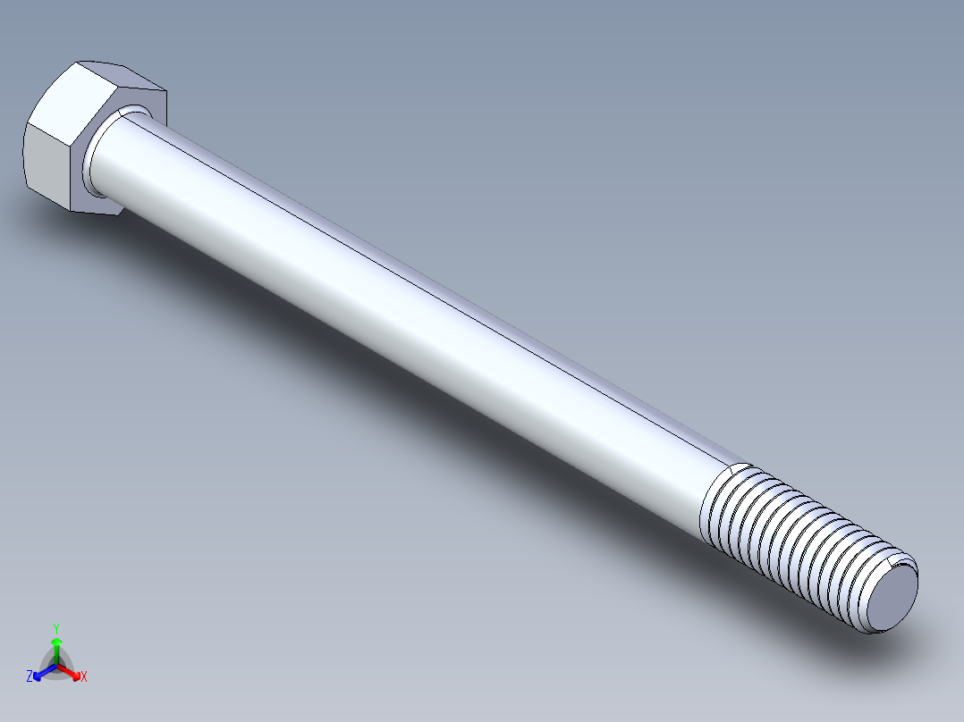 UNC 六角螺栓-Hex Bolt 0.500-13 x 6正等轴测图