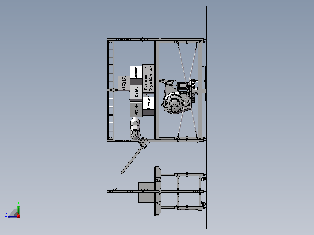 机械电子设备设计模型右视图
