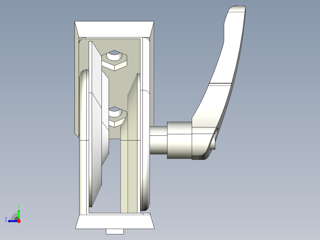 型材-BR 45X90 PIVOT JOINT WITH LEVER KJN4590JL右视图