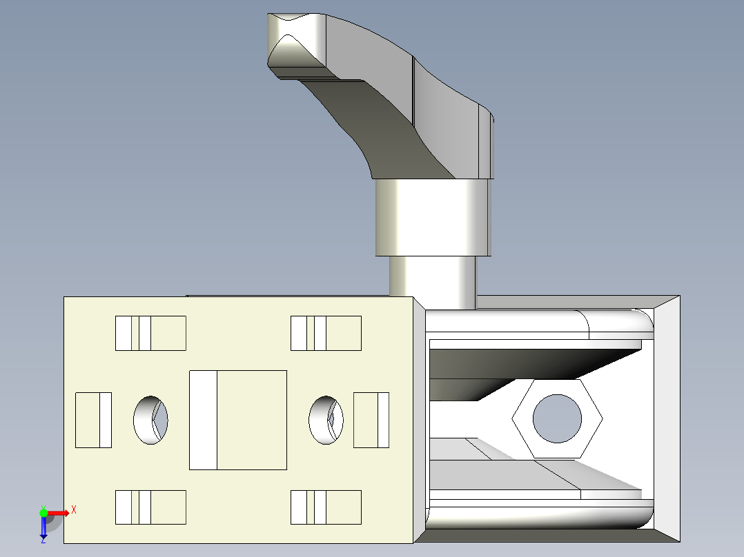 型材-BR 45X90 PIVOT JOINT WITH LEVER KJN4590JL俯视图