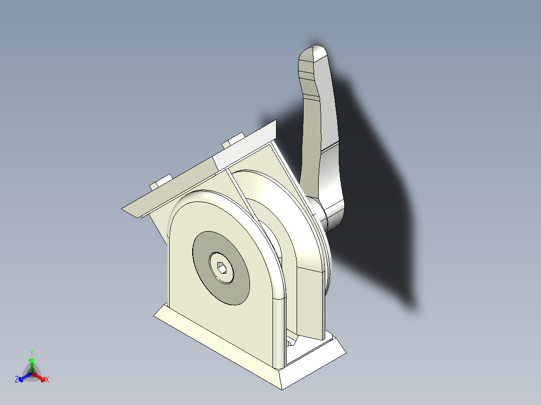 型材-BR 45X90 PIVOT JOINT WITH LEVER KJN4590JL正等轴测图
