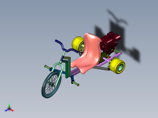 炫酷汽油发动机漂移三轮车