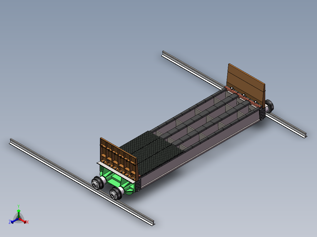 烧结机运料小车1：1建模正等轴测图