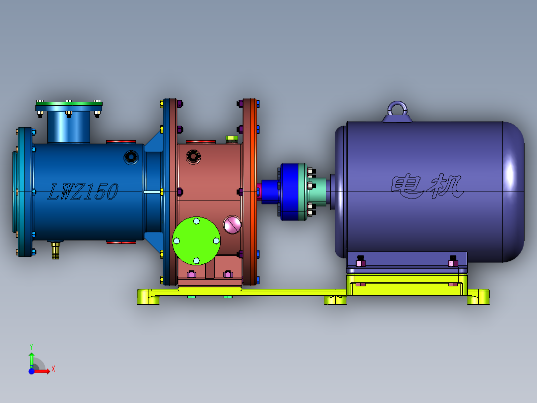 溶媒回收小型干式复合真空泵前视图