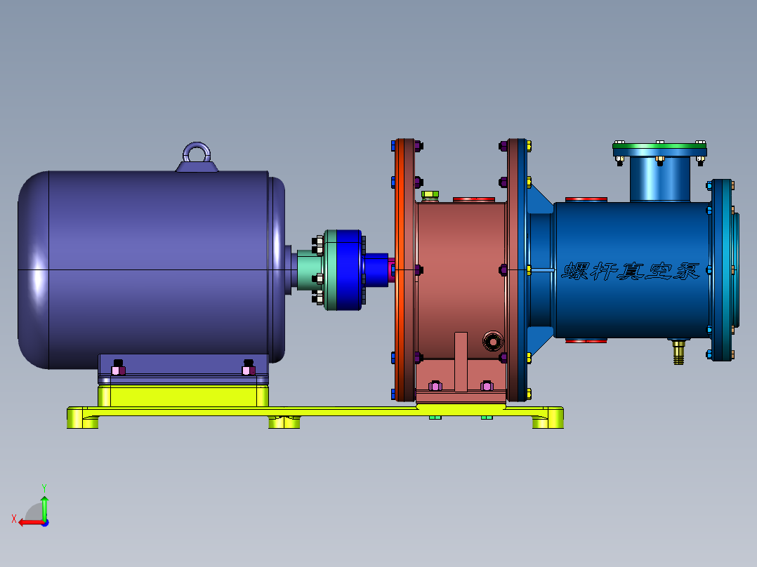 溶媒回收小型干式复合真空泵后视图