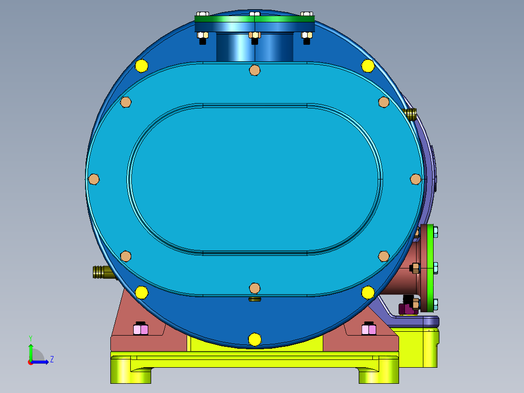 溶媒回收小型干式复合真空泵左视图