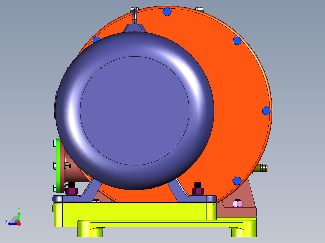 溶媒回收小型干式复合真空泵右视图