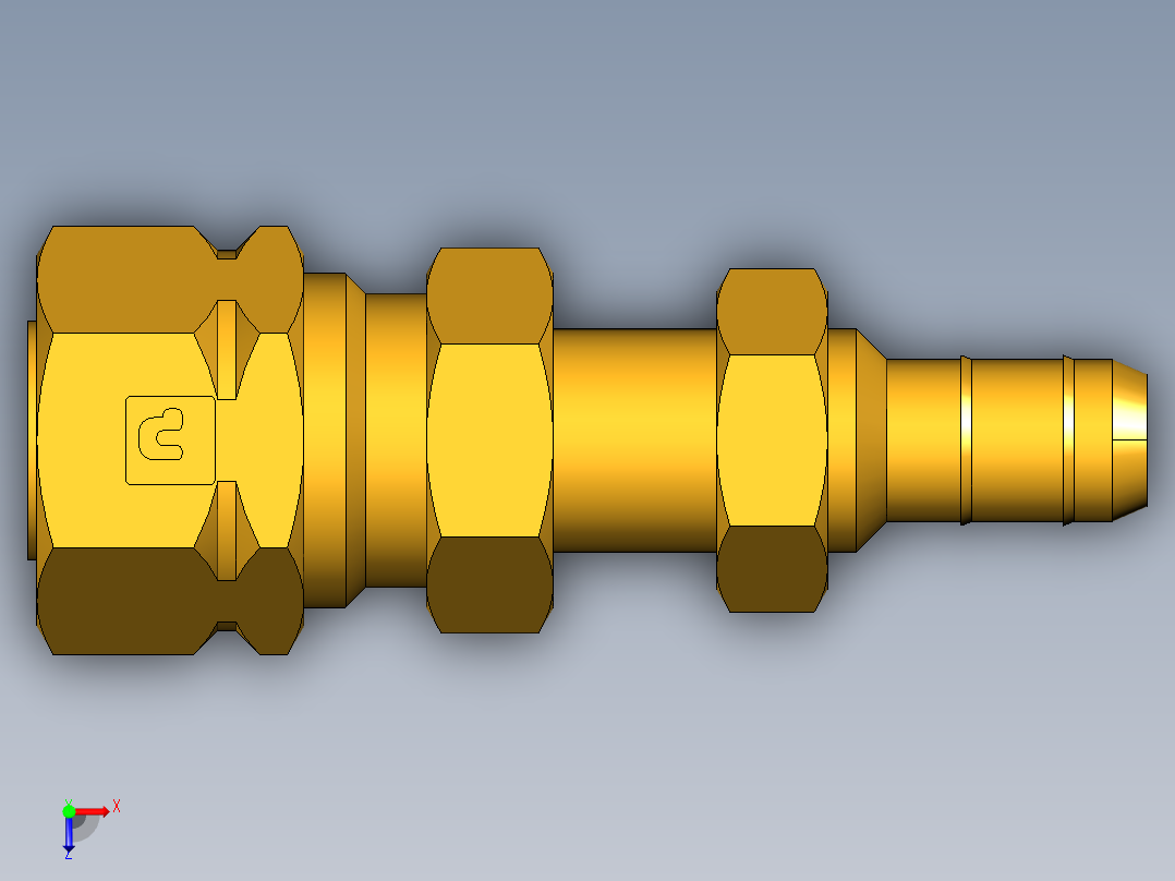 工业通用螺蚊管倒齿式工业硬管接头Bulkhead Union 22CABH-6-6俯视图