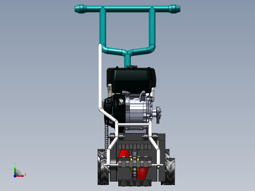 小型淮山便携式茶园开沟机三维SW模型设计前视缩略图