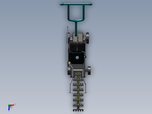小型淮山便携式茶园开沟机三维SW模型设计俯视缩略图