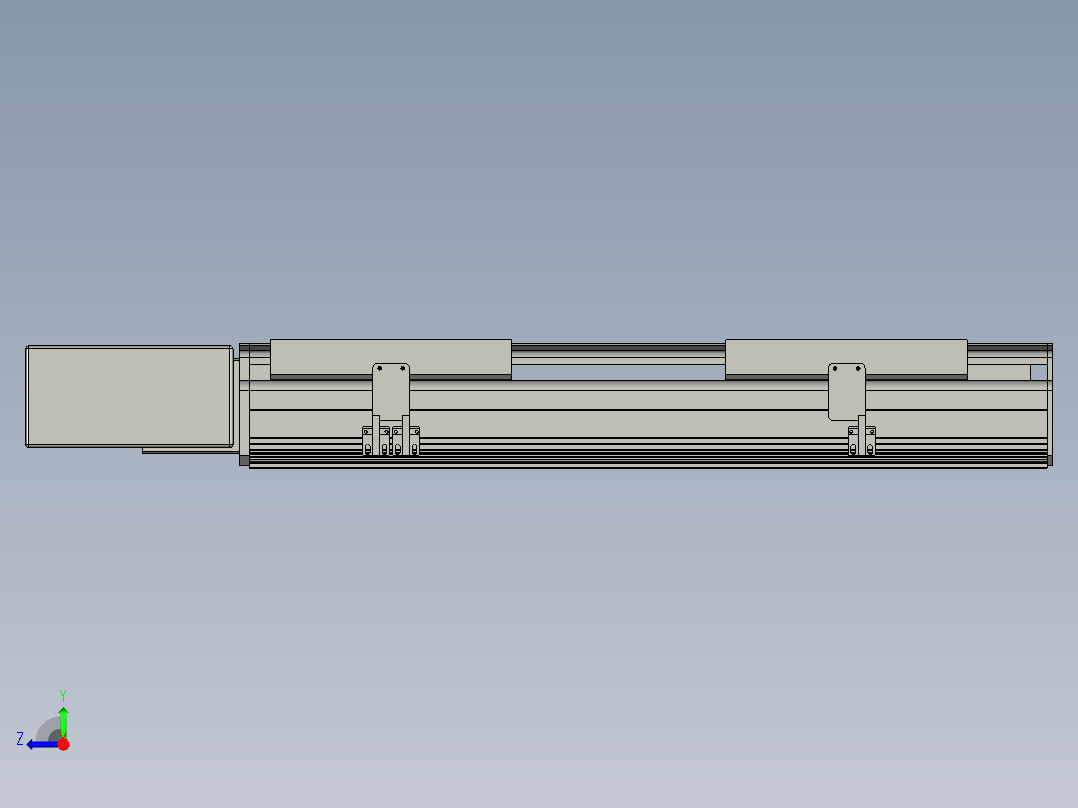 直线模组LHB21-L40-S400-BR设计图纸右视图