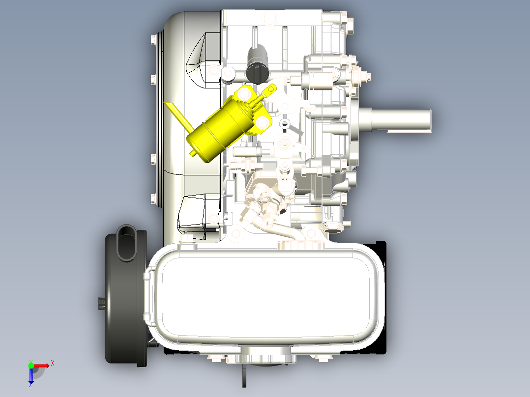 柴油机模型图俯视图